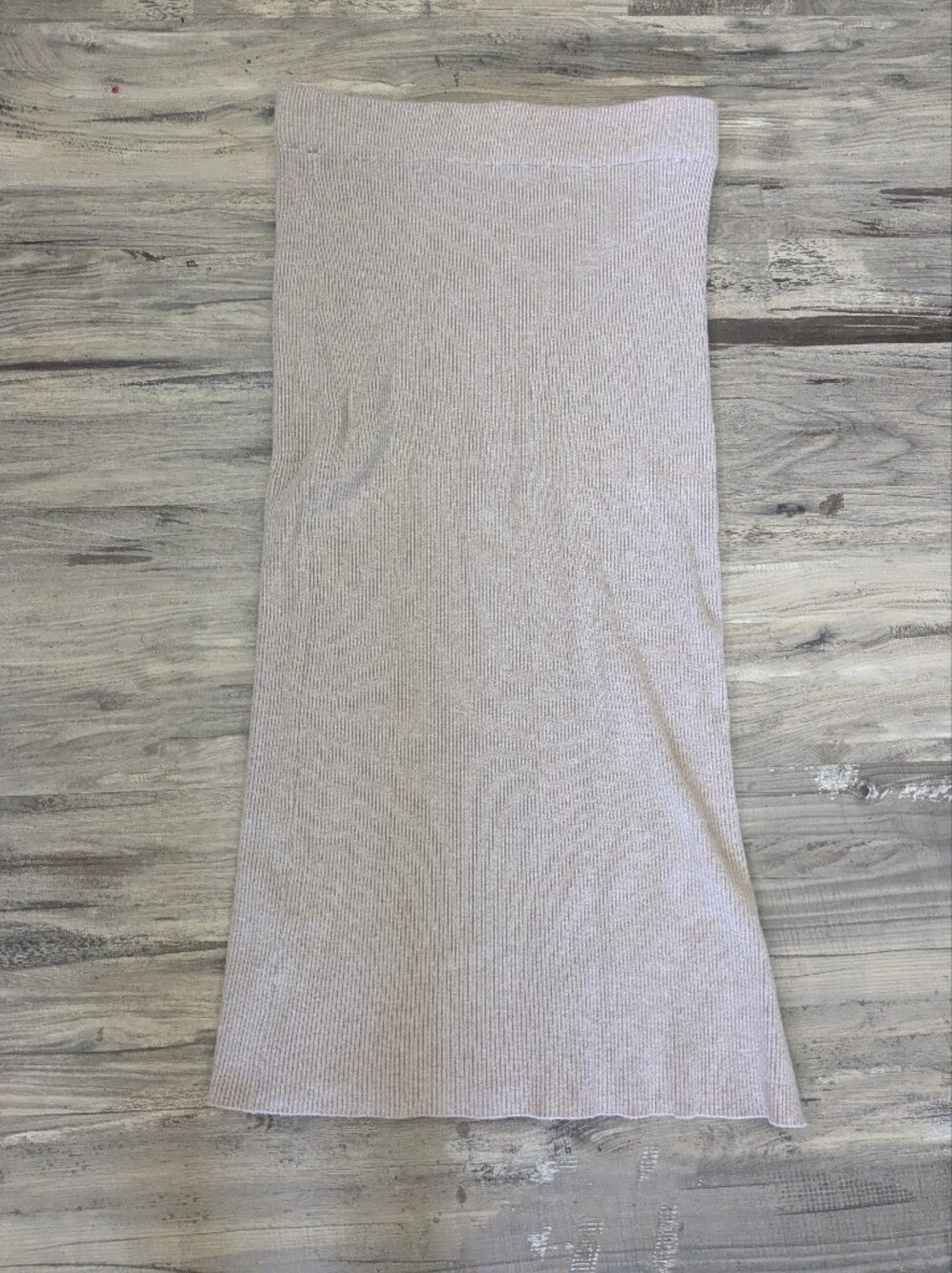 eesome Ribbed Pencil Skirt in Light Beige